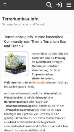 Vorschau der mobilen Webseite terrariumbau.info, Terrariumbau.info