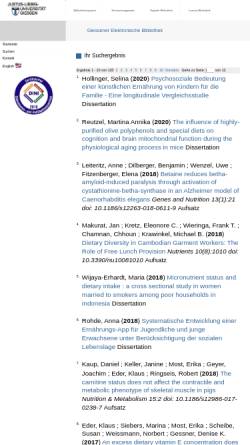 Vorschau der mobilen Webseite geb.uni-giessen.de, Sachgruppe Haushaltswissenschaften in der Gießener Elektronische Bibliothek