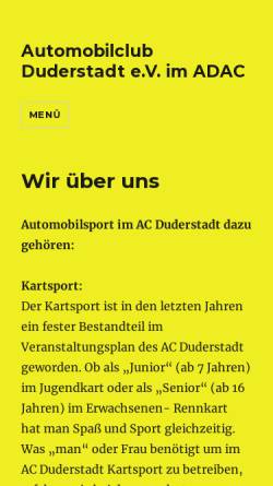 Vorschau der mobilen Webseite ac-duderstadt.de, Automobilclub Duderstadt e.V. im ADAC