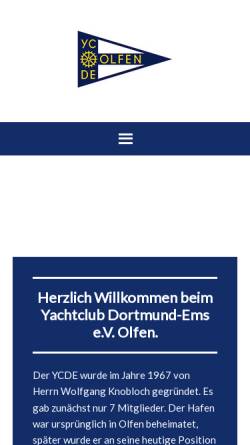 Vorschau der mobilen Webseite www.ycde-olfen.de, Yachtclub Dortmund Ems e.V. Olfen