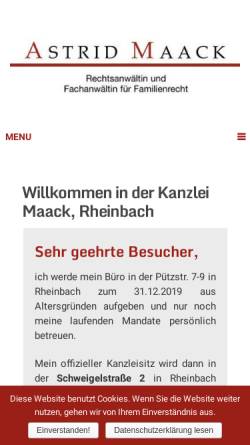 Vorschau der mobilen Webseite www.kanzlei-maack-rheinbach.de, Astrid Maack