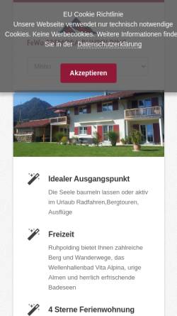 Vorschau der mobilen Webseite www.fewo-in-ruhpolding.de, Ferienwohnung Bremora