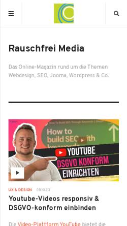 Vorschau der mobilen Webseite www.rauschfrei-media.at, Rauschfrei Media, DI (FH) Josef Korntheuer