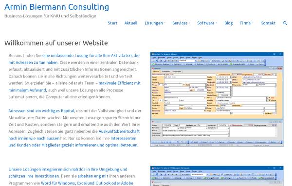 Vorschau von biermann.ch, WinCard Solutions - Armin Biermann Consulting