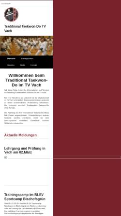 Vorschau der mobilen Webseite www.taekwondo-vach.de, Traditional Taekwondo im TV Vach, Fürth