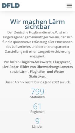 Vorschau der mobilen Webseite www.dfld.de, Deutscher Fluglärmdienst e.V. (DFLD)