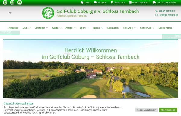 Vorschau von www.gc-coburg.de, Golf-Club Coburg e.V. Schloss Tambach