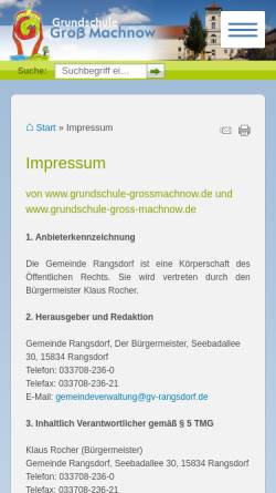 Vorschau der mobilen Webseite www.grundschule-grossmachnow.de, Grundschule Groß Machnow