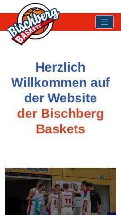 Vorschau der mobilen Webseite www.bischberg-baskets.de, Bischberg Baskets. Basketball für alle Altersgruppen.