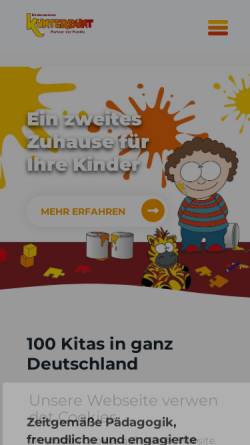 Vorschau der mobilen Webseite www.kinderzentren-kunterbunt.com, Kinderzentren Kunterbunt e.V.