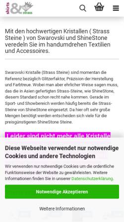 Vorschau der mobilen Webseite www.shirts-und-strass.de, Strass-Steine