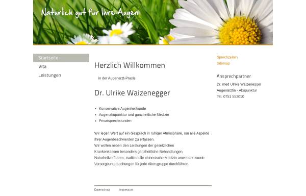 Vorschau von www.augenarzt-waizenegger.de, Waizenegger, Dr. med. Ulrike