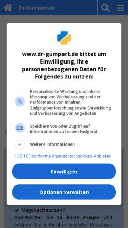 Vorschau der mobilen Webseite www.dr-gumpert.de, Dr. Gumpert: Magenkrebs