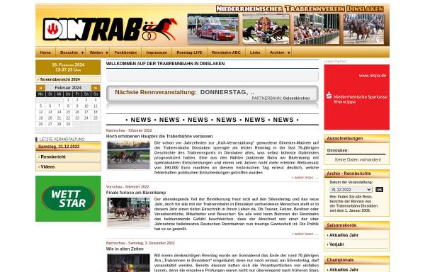 Vorschau von www.dintrab.net, Niederrheinischer Trabrennverein Dinslaken e.V.