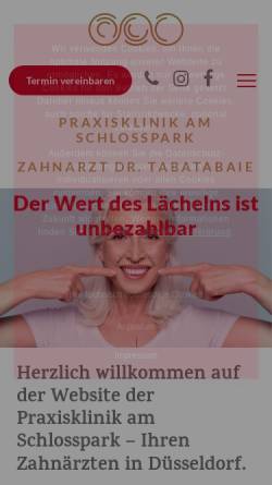 Vorschau der mobilen Webseite www.praxisklinik-schlosspark.de, Gemeinschaftspraxis Dr. Tabatabaie & Partner