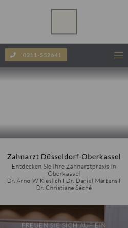 Vorschau der mobilen Webseite www.zahnarztpraxis-oberkassel.de, Kieslich, Dr. A.-W.