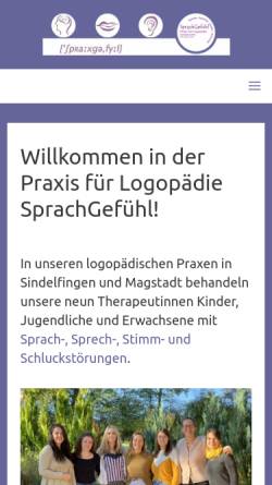 Vorschau der mobilen Webseite www.sprachgefühl-maichingen.de, SprachGefühl - Praxis für Logopädie