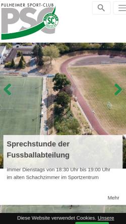 Vorschau der mobilen Webseite www.pscfussball.de, Pulheimer SC, Fußballabteilung