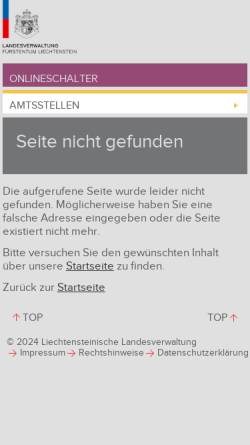 Vorschau der mobilen Webseite www.llv.li, Liechtenstein: Amtlicher Ferienkalender