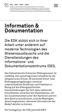 Vorschau der mobilen Webseite www.ides.ch, Schweiz: Ferienlisten