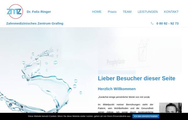 Vorschau von www.zahnarzt-grafing.de, Zahnarztpraxis Dr. Ringer