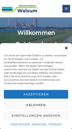 Vorschau der mobilen Webseite www.deichverband-walsum.de, Deichverband Walsum