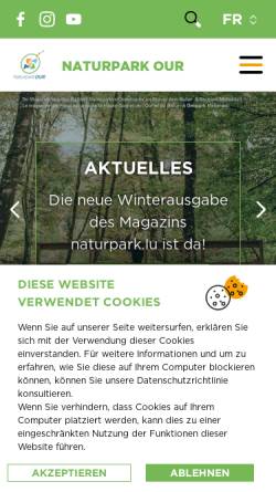 Vorschau der mobilen Webseite naturpark-our.lu, Naturpark Our