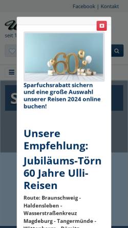 Vorschau der mobilen Webseite www.ulli-reisen.de, Ulli-Reisen Omnibusbetrieb und Reisebüro