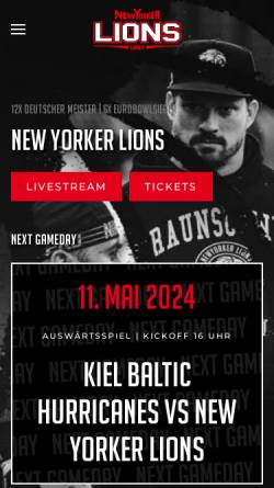 Vorschau der mobilen Webseite www.newyorker-lions.de, NewYorker Lions