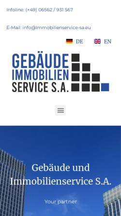 Vorschau der mobilen Webseite www.immobilienservice-sa.eu, Gebäude- und Immobilien-Service S.A.