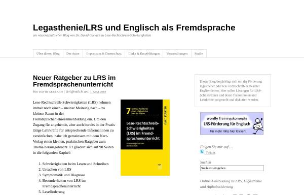 Vorschau von www.legasthenie-englisch.de, Legasthenie/LRS und Englisch als Fremdsprache