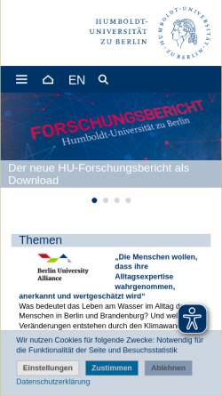Vorschau der mobilen Webseite www.hu-berlin.de, Abteilung Gebärdensprachdolmetschen