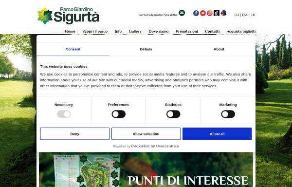 Vorschau von www.sigurta.it, Parco Giardino Sigurtà