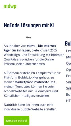 Vorschau der mobilen Webseite mdwp.de, Meinolf Droste Web Production