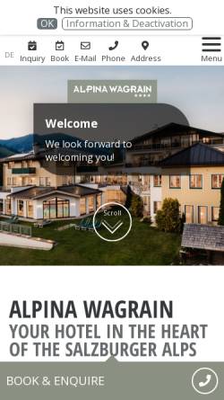 Vorschau der mobilen Webseite www.hotelalpina.at, Hotel Alpina