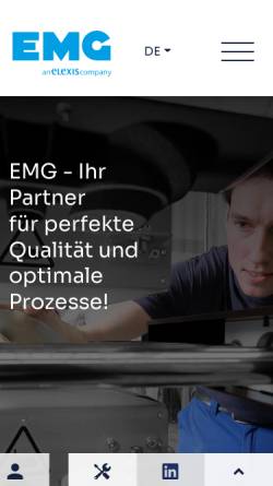 Vorschau der mobilen Webseite www.emg.elexis.group, EMG Automation GmbH