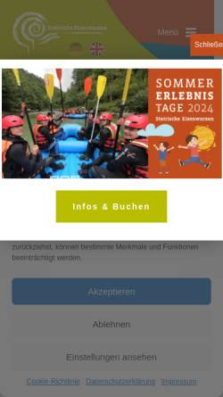 Vorschau der mobilen Webseite www.eisenwurzen.com, Naturpark Steirische Eisenwurzen