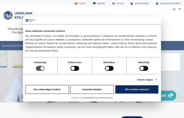 Vorschau von orthopaedie-unfallchirurgie.uk-koeln.de, Klinik und Poliklinik für Orthopädie und Unfallchirurgie