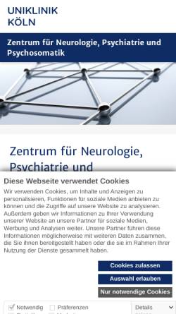 Vorschau der mobilen Webseite neurologie-psychiatrie.uk-koeln.de, Zentrum für Neurologie und Psychiatrie