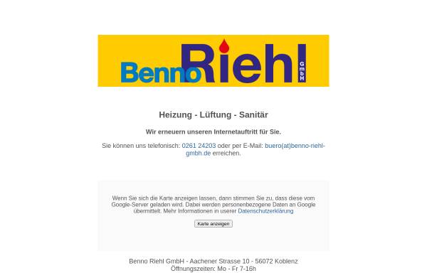 Vorschau von www.benno-riehl-gmbh.de, Benno Riehl GmbH