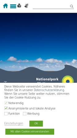 Vorschau der mobilen Webseite www.nationalpark-wattenmeer.de, Nationalpark Schleswig-Holsteinisches Wattenmeer