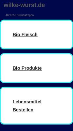 Vorschau der mobilen Webseite www.wilke-wurst.de, Wilke Waldecker Fleisch- und Wurstwaren GmbH & Co. KG