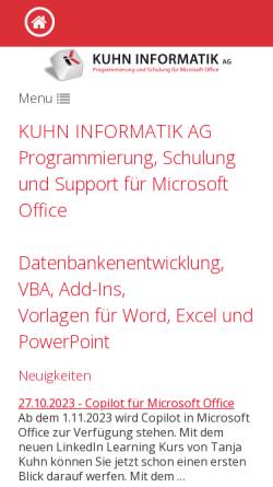 Vorschau der mobilen Webseite kuhninfo.ch, Kuhn Informatik AG