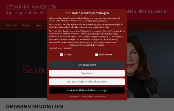 Vorschau von www.ortmann-immobilien.com, Ortmann Immobilien, Inhaberin Dipl.-Ing. Sabine Ortmann