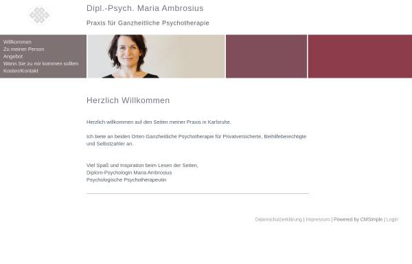 Vorschau von www.psychotherapie-ambrosius-karlsruhe.de, Praxis für Ganzheitliche Psychotherapie Maria Ambrosius