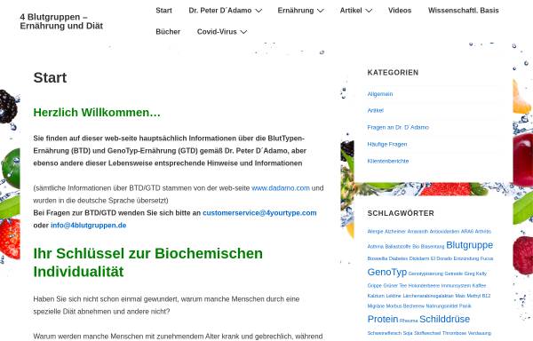 Vorschau von www.4blutgruppen.de, 4 Blutgruppen - Ernährung und Diät