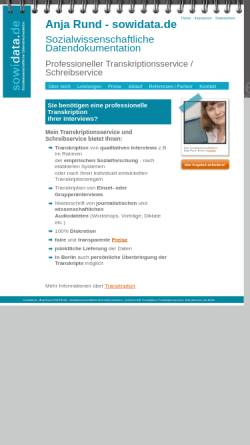 Vorschau der mobilen Webseite sowidata.de, Transkriptionsservice Anja Rund