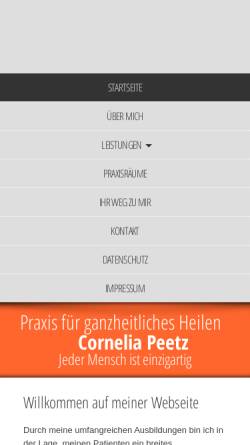 Vorschau der mobilen Webseite www.heilpraxis-corneliapeetz.de, Cornelia Peetz