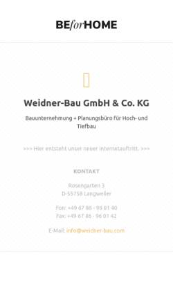 Vorschau der mobilen Webseite www.weidner-bau.com, Edmund Weidner Bauunternehmen