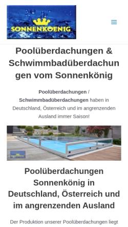 Vorschau der mobilen Webseite www.sonnenkoenig-poolueberdachungen.at, Sonnenkoenig Schwimmbadüberdachungen GmbH
